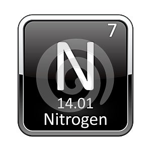 The periodic table element Nitrogen. Vector illustration