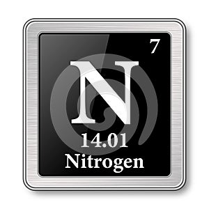 The periodic table element Nitrogen. Vector illustration