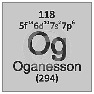 Periodic table element oganesson icon