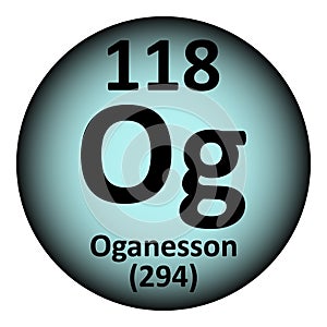Periodic table element oganesson icon