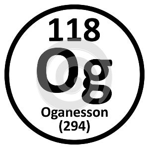Periodic table element oganesson icon