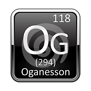 The periodic table element Oganesson. Vector illustration