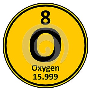 Periodic table element oxygen icon