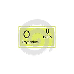 Periodic table element oxygenium icon. Element of chemical sign icon. Premium quality graphic design icon. Signs and