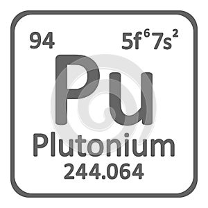 Periodic table element plutonium icon.