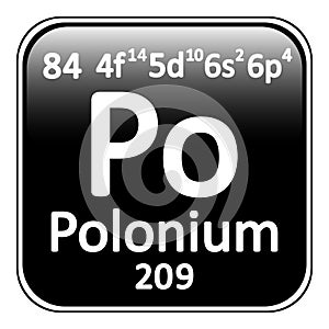 Periodic table element polonium icon.