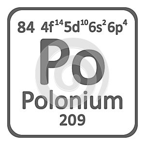 Periodic table element polonium icon.