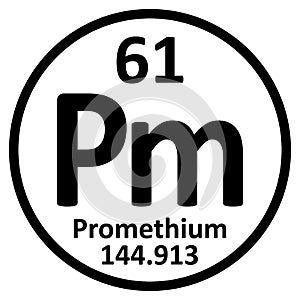 Periodic table element promethium icon