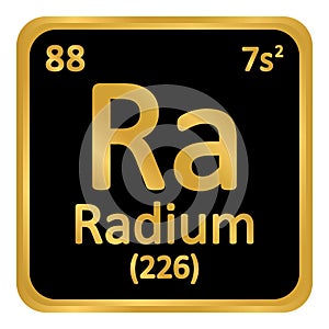 Periodic table element radium icon.