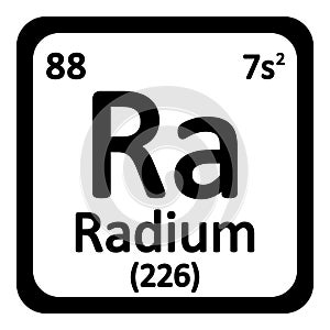 Periodic table element radium icon.