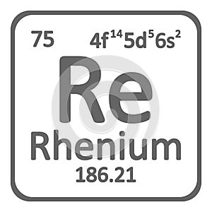 Periodic table element rhenium icon.