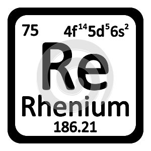 Periodic table element rhenium icon.