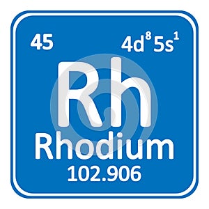 Periodic table element rhodium icon.