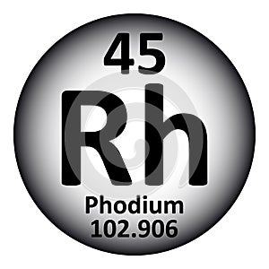 Periodic table element rhodium icon