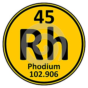 Periodic table element rhodium icon