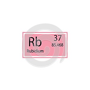 Periodic table element rubidium icon. Element of chemical sign icon. Premium quality graphic design icon. Signs and
