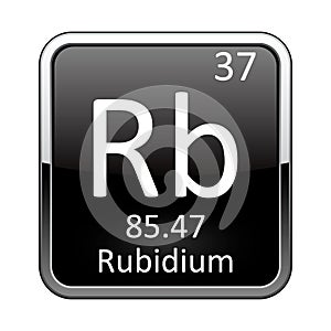 The periodic table element Rubidium. Vector illustration