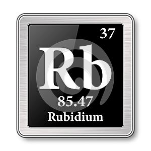 The periodic table element Rubidium. Vector illustration