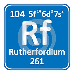 Periodic table element rutherfordium icon.