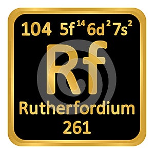 Periodic table element rutherfordium icon.