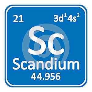 Periodic table element scandium icon.