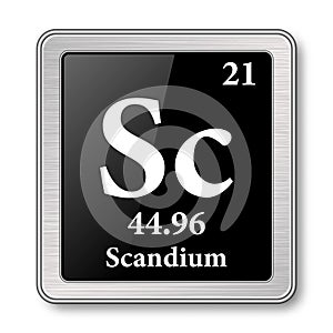 The periodic table element Scandium. Vector illustration