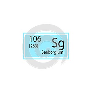 Periodic table element seaborgium icon. Element of chemical sign icon. Premium quality graphic design icon. Signs and symbols coll
