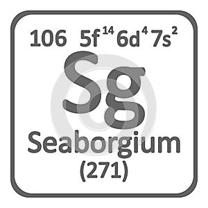 Periodic table element seaborgium icon.