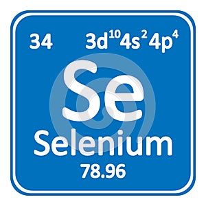 Periodic table element selenium icon. photo