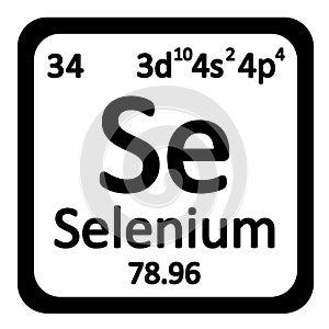 Periodic table element selenium icon. photo