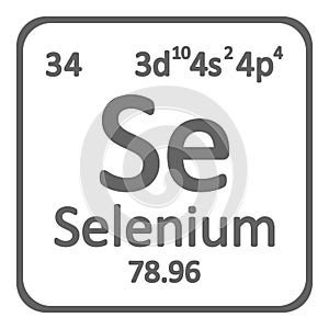 Periodic table element selenium icon.