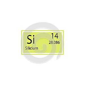 Periodic table element silicium icon. Element of chemical sign icon. Premium quality graphic design icon. Signs and