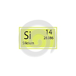 Periodic table element silicium icon. Element of chemical sign icon. Premium quality graphic design icon. Signs and photo