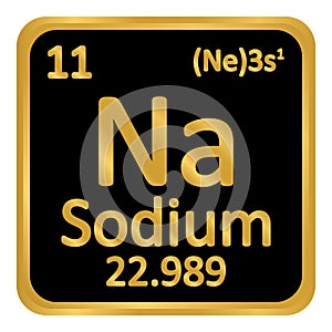 Periodic table element sodium icon.