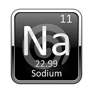 The periodic table element Sodium. Vector illustration
