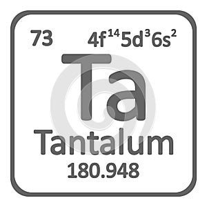 Periodic table element tantalum icon. photo