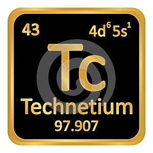 Periodic table element technetium icon. photo