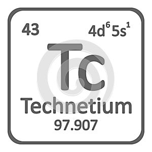 Periodic table element technetium icon. photo