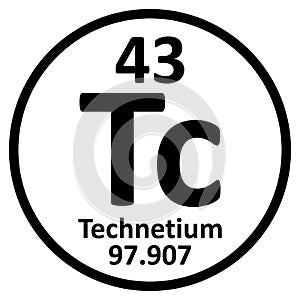 Periodic table element technetium icon photo