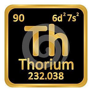 Periodic table element thorium icon.