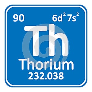 Periodic table element thorium icon.