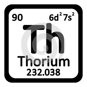 Periodic table element thorium icon.