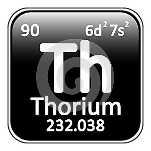 Periodic table element thorium icon.