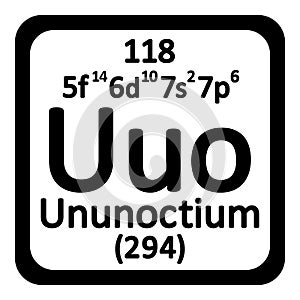 Periodic table element ununoctium icon.