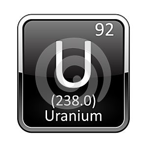 The periodic table element Uranium. Vector illustration