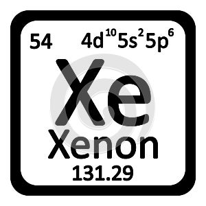 Periodic table element xenon icon.