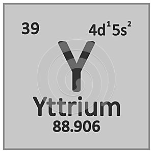 Periodic table element yttrium icon