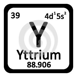 Periodic table element yttrium icon.