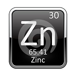 The periodic table element Zinc. Vector illustration