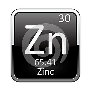 The periodic table element Zinc. Vector illustration photo